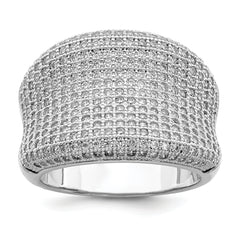 SS Rhodium-Plated CZ Brilliant Embers Polished Ring