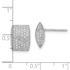 SS Rhodium-Plated CZ Brilliant Embers Post Earrings