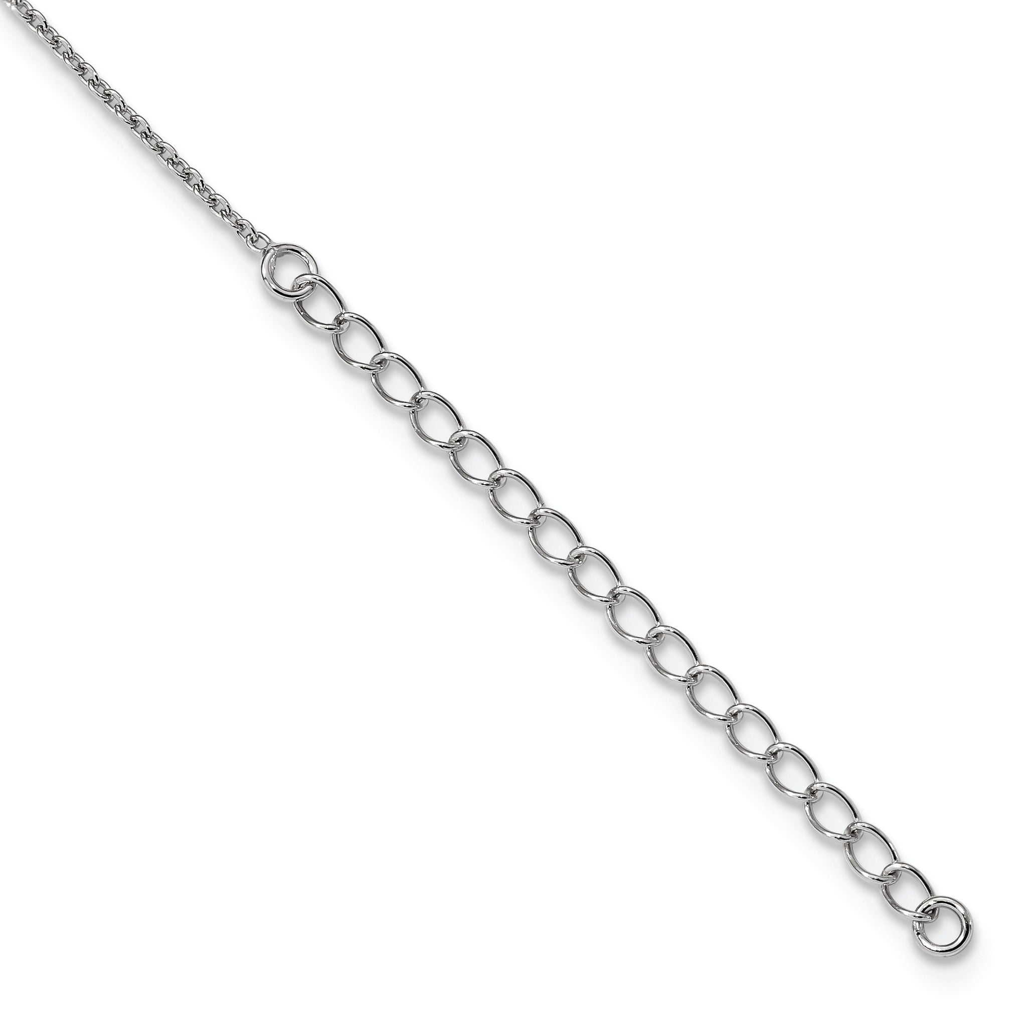 Brilliant Embers Sterling Silver Rhodium-plated 74 Stone 18 inch Micro Pav‚ CZ Bow Necklace with 2 Inch Extender