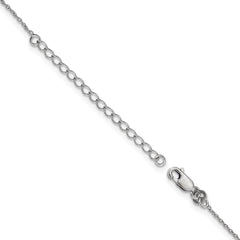 Brilliant Embers Sterling Silver Rhodium-plated Brushed CZ Teardrop w/ 2in ext Necklace