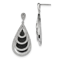 SS RH CZ True Fire Teardrop Dangle Post Earrings