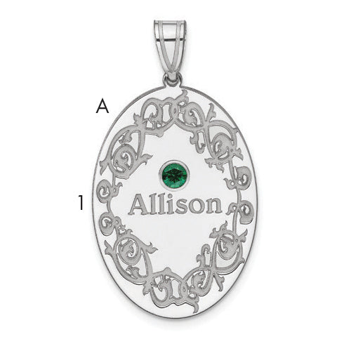 Sterling Silver Rhodium-plated Crystal Family Pendant