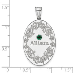 Sterling Silver Rhodium-plated Crystal Family Pendant