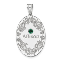 Sterling Silver Rhodium-plated Crystal Family Pendant