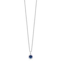 Brilliant Embers Sterling Silver Rhodium-plated 20 Stone 18 inch White and Blue Micro Pav‚ CZ Necklace with 2 Inch Extender