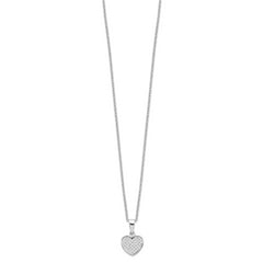 Brilliant Embers Sterling Silver Rhodium-plated 44 Stone 18 inch Micro Pav‚ CZ Heart Necklace with 2 Inch Extender