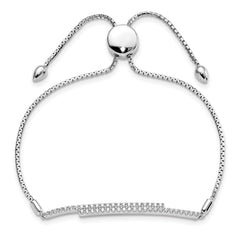 Brilliant Embers Sterling Silver Rhodium-plated 46 Stone Micro Pav‚ CZ Adjustable Bracelet