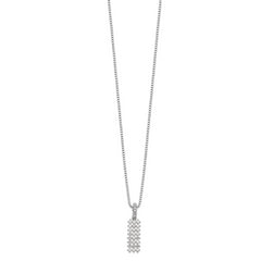 Brilliant Embers Sterling Silver Rhodium-plated 31 Stone 18 inch Micro Pav‚ CZ Necklace with 2 Inch Extender