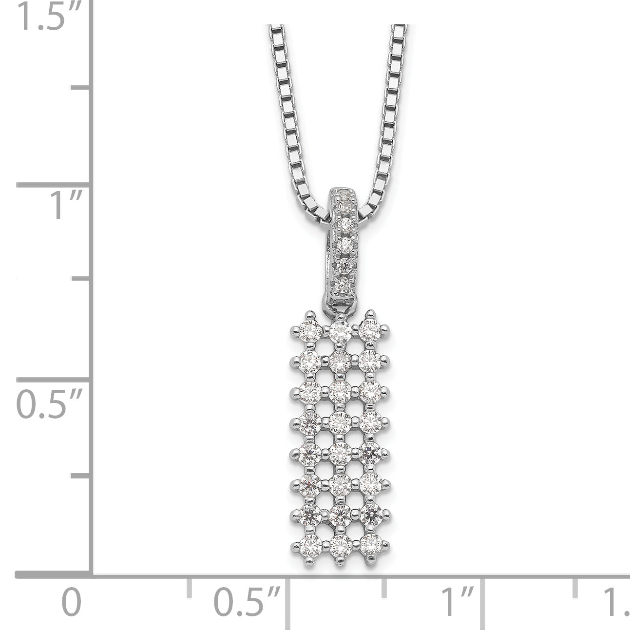 Brilliant Embers Sterling Silver Rhodium-plated 31 Stone 18 inch Micro Pav‚ CZ Necklace with 2 Inch Extender