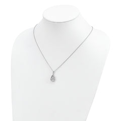 Sophia Jewelers Sterling Silver CZ Pendant Necklace with Elegant Moving Center