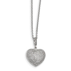 Sophia Jewelers 925 Sterling Silver Heart Necklace with CZ Embers