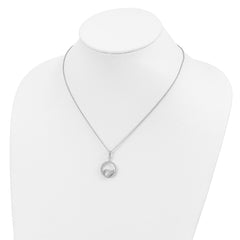 Brilliant Embers Sterling Silver Rhodium-plated 67 Stone 18 inch Micro Pav‚ CZ Wing Necklace with 2 Inch Extender