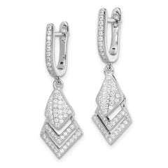 Brilliant Embers Sterling Silver 114 CZ Dangle Earrings Elegant Women's Design