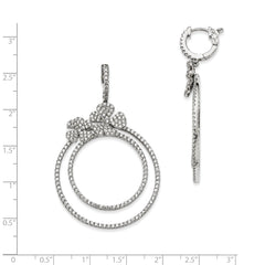 Sterling Silver 925 CZ Dangle Hoop Earrings by Sophia Jewelers