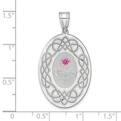 Sterling Silver Rhodium-plated Crystal Family Pendant