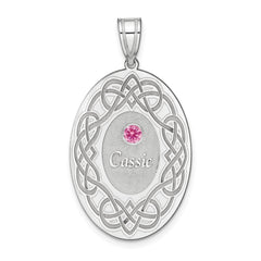 Sterling Silver Rhodium-plated Crystal Family Pendant