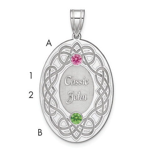 Sterling Silver Rhodium-plated Crystal Family Pendant