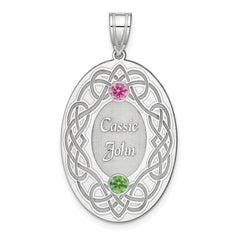 Sterling Silver Rhodium-plated Crystal Family Pendant