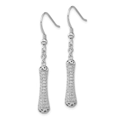 Brilliant Embers Sterling Silver Polished CZ Dangle Earrings