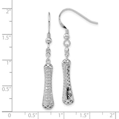 Brilliant Embers Sterling Silver Polished CZ Dangle Earrings