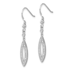 Brilliant Embers Sterling Silver Polished Fancy CZ Dangle Earrings