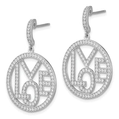 Brilliant Embers 925 Sterling Silver CZ Dangle Earrings with Rhodium Finish