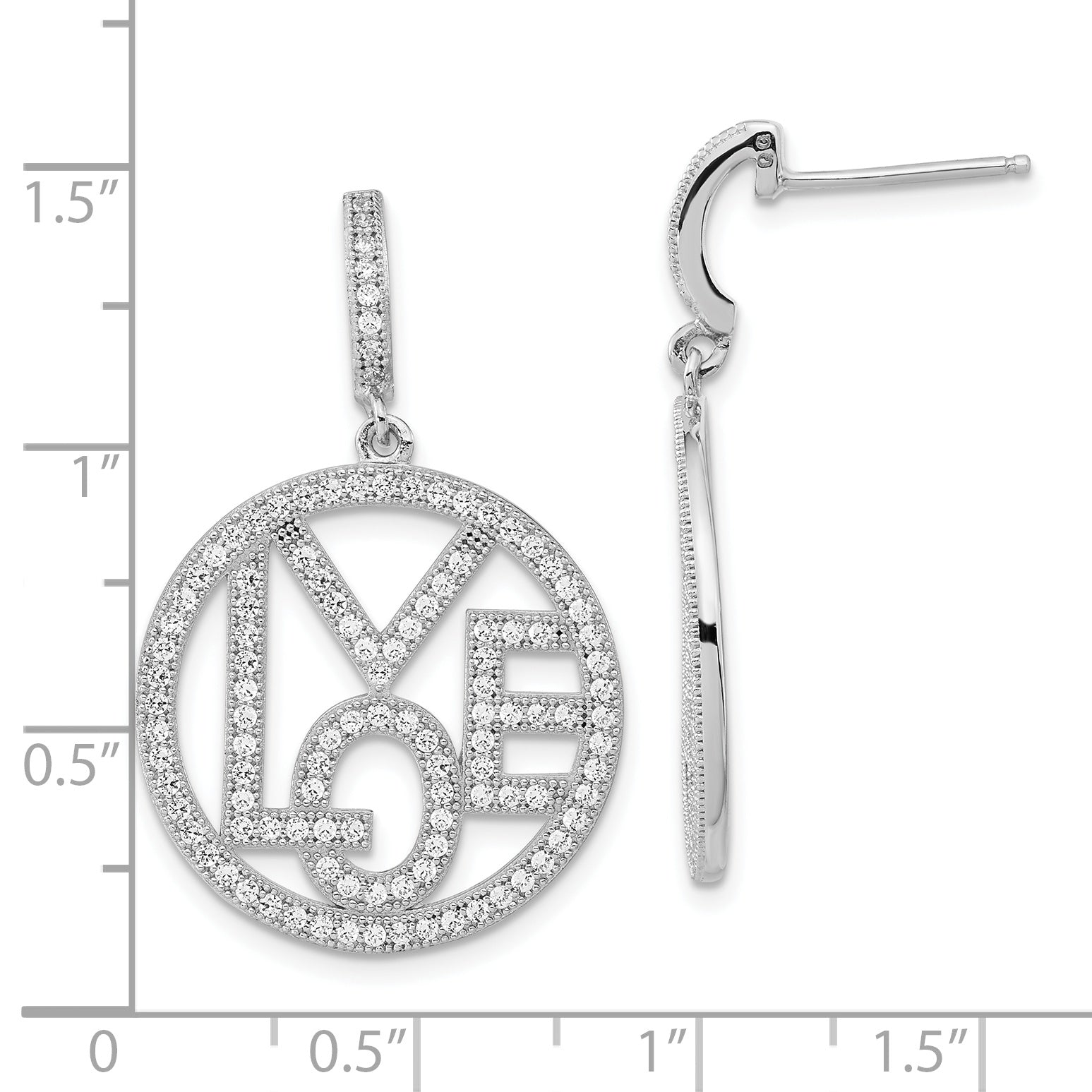 Brilliant Embers 925 Sterling Silver CZ Dangle Earrings with Rhodium Finish