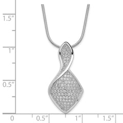 Sterling Silver 925 Necklace with CZ Pendant and Polished Finish