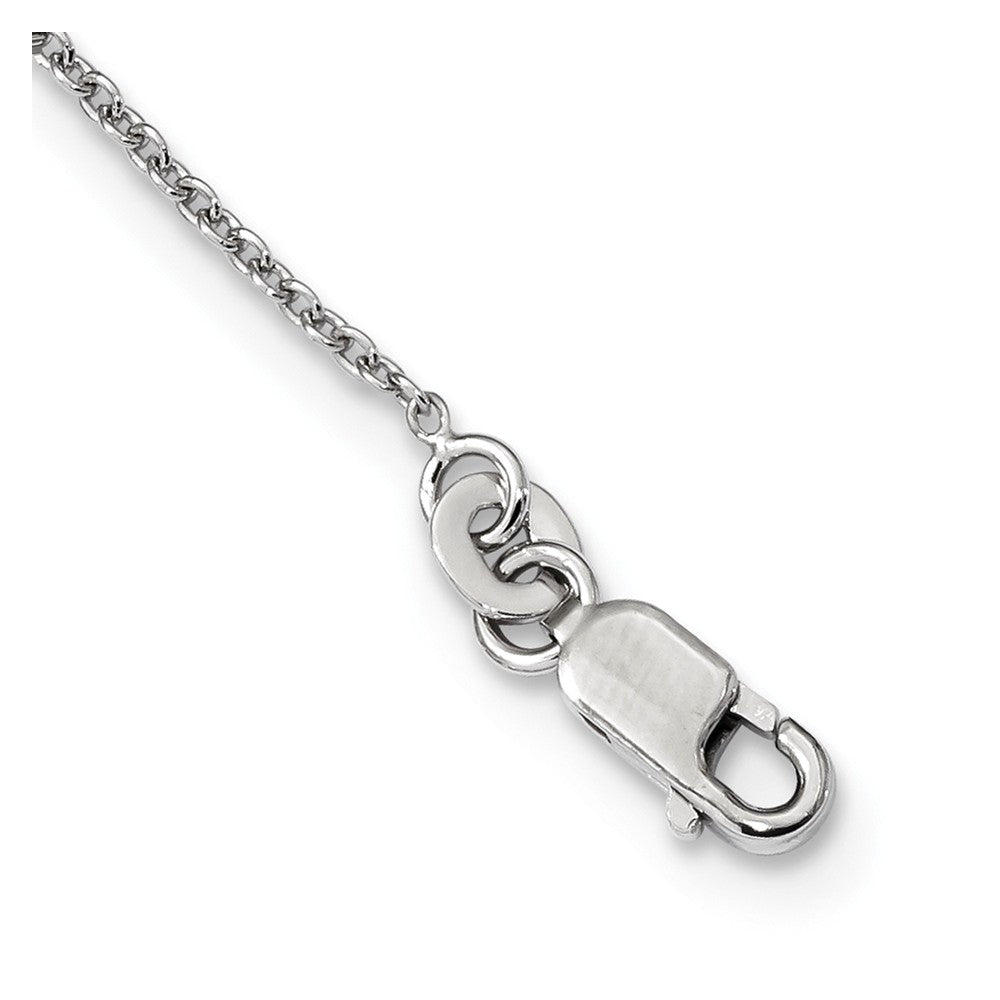 Sterling Silver Heart Necklace with CZ Accents and Rhodium Finish