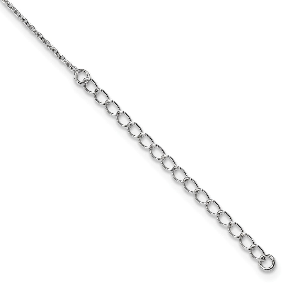 Sterling Silver Heart Necklace with CZ Accents and Rhodium Finish