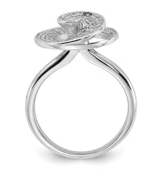 Sterling Silver & CZ Brilliant Embers Swirl Circle Ring