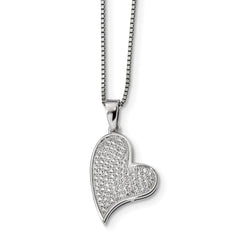 Sterling Silver & CZ Brilliant Embers Heart Necklace