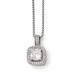 Sterling Silver 925 Necklace with CZ Embers Elegant Pendant