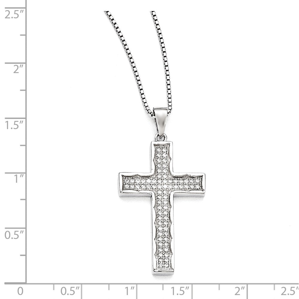 Sterling Silver & CZ Brilliant Embers Cross Necklace