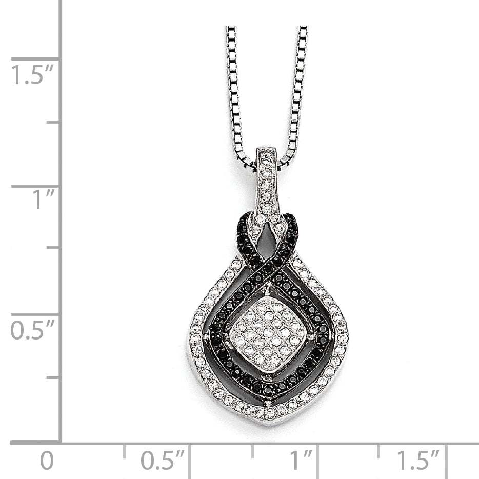 SS Rhodium-Plated CZ True Fire Necklace