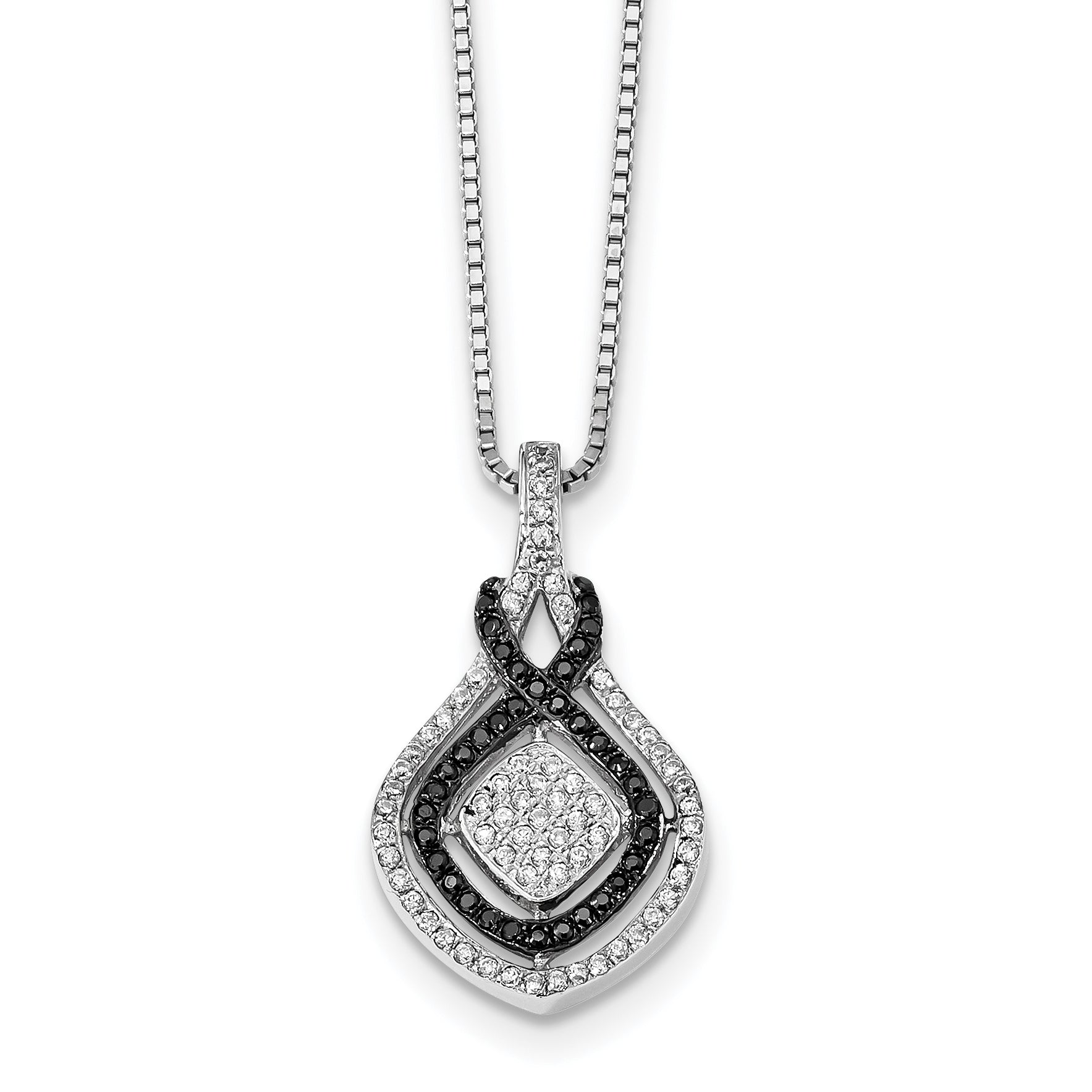 SS Rhodium-Plated CZ True Fire Necklace