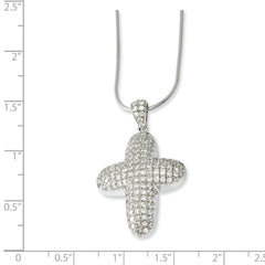 Sterling Silver & CZ Cross Necklace