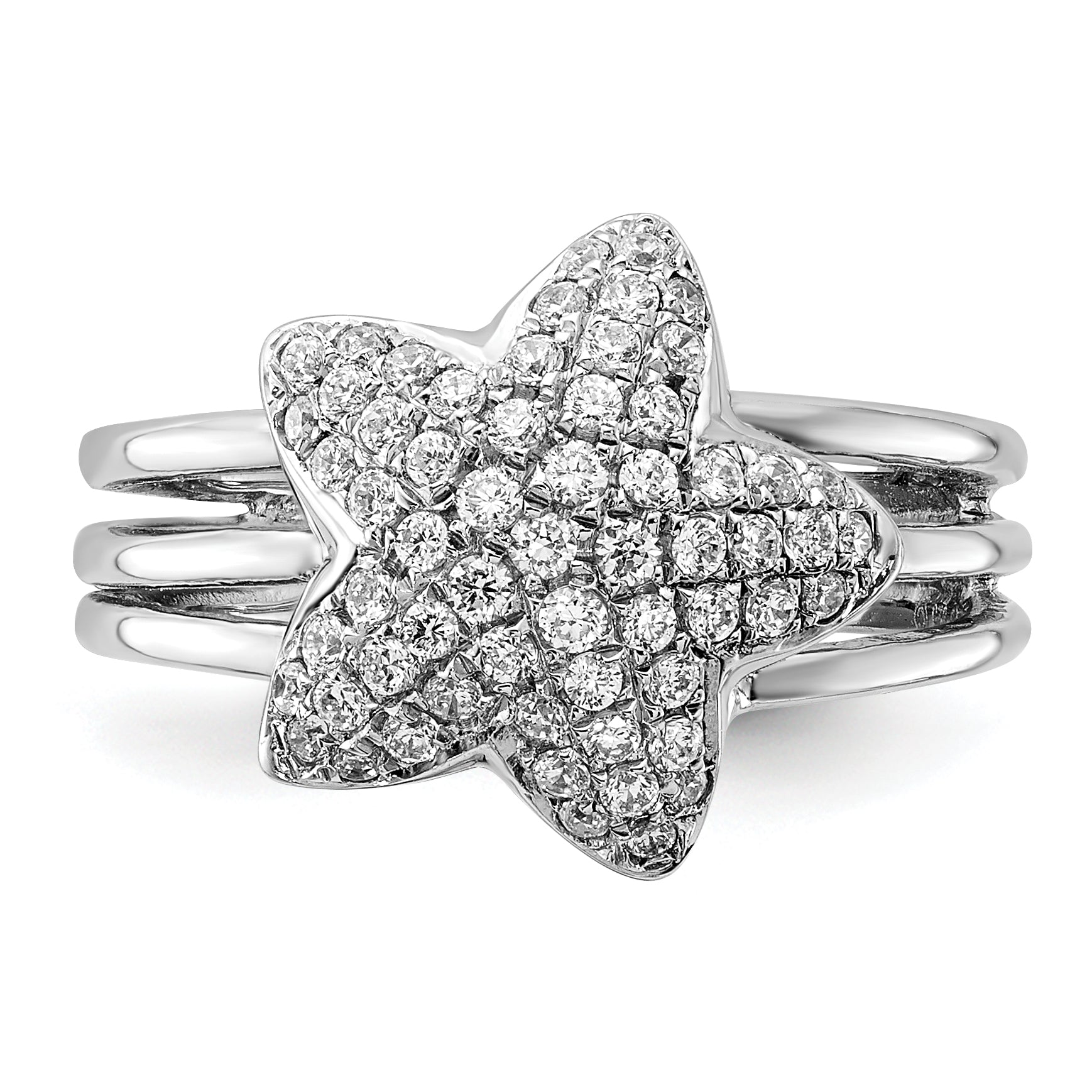 Sterling Silver & CZ Star Ring