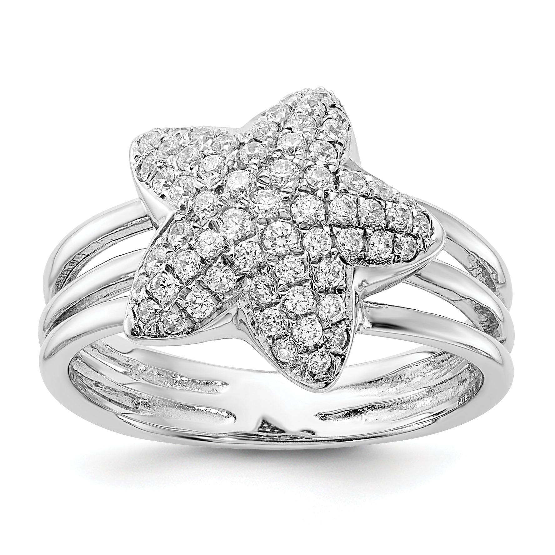 Sterling Silver & CZ Star Ring