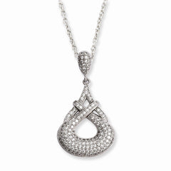 Sterling Silver Teardrop Necklace with Brilliant CZ Embers