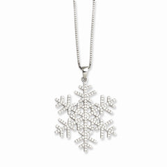 Sterling Silver & CZ Brilliant Embers Snowflake Necklace