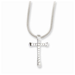 Sophia Jewelers Sterling Silver Cross Necklace with CZ Accents