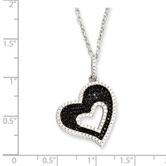 Sterling Silver & CZ Brilliant Embers Heart Necklace