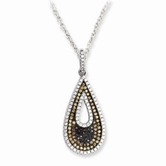 Sophia Jewelers Sterling Silver Teardrop Necklace with CZ Brilliance