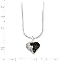 Sterling Silver & CZ Brilliant Embers Heart Necklace