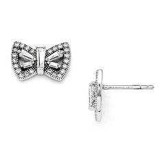 Sterling Silver & CZ Brilliant Embers Butterfly Post Earrings