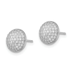 Brilliant Embers Sterling Silver Rhodium-plated 118 Stone Micro Pav‚ CZ Post Earrings