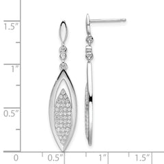 Brilliant Embers Sterling Silver Rhodium-plated 78 Stone Micro Pav‚ CZ Dangle Post Earring