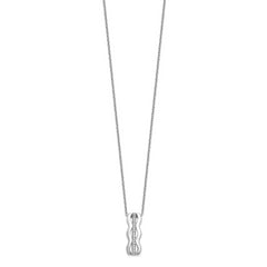 Brilliant Embers Sterling Silver Rhodium-plated 17 Stone 18 inch Micro Pav‚ CZ Necklace with 2 Inch Extender