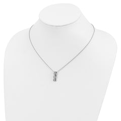 Brilliant Embers Sterling Silver Rhodium-plated 17 Stone 18 inch Micro Pav‚ CZ Necklace with 2 Inch Extender